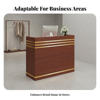 Versatile Use Checkout Counter Spacious Working Area Simple Checkout Counter DIY Assembly Modern Front Desk for Receptionists, Shopkeepers, Business Owners, Boutique, Lobby, Waiting Room
