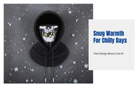 Thermal head print face cover, fleece balaclava neck gaiter, windproof headscarf for outdoor cycling, skiing
