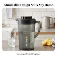 Heat Resistant Plastic Water Pitcher with Lid Sturdy Plastic Pitcher with Lid Easy to Clean for Families, Homeowners, Kitchen, Home, Office
