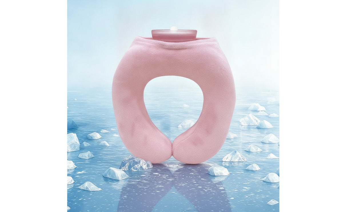 Neck Water Bag with Soft Fleece Cover Cold Wearable Ice Pack Reusable Neck Cooling Bag for Hot Days