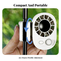 Portable Mini Umbrella Fan Quiet Operation Attach-on Fan Lightweight for Travelers, Commuters, Hot Environments, Commute, Camping