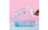 Transparent Hamster Cage Wire Top Plastic Hamster Cage Carrying Handle Ventilated