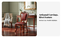 With Backrest Padded Accent Stool Carved carvings Upholstered Vanity Stool Vintage design Indoor Seating Multi-Functional for Interior Decorators, Homeowners, Makeup aficionados, Living Room, Entryway, Bedroom, Hallway