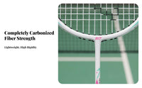 2 Pieces Full Carbon Badminton Racket Extremely Lightweight Carbon Fiber Badminton Racket High Tension for Advanced Athletes, Adults, Indoor, Exercise