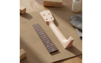 Ukulele Neck and Fingerboard Set Unfinished Wood Ukulele Neck and Fingerboard Lightweight for Luthiers