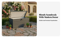 Large Capacity Garden Storage Bench Weather-withstandant outdoor storage container sturdyDuty Outdoor Furniture Easyraise Lid for Homeowners, Families, Courtyard, Backyard