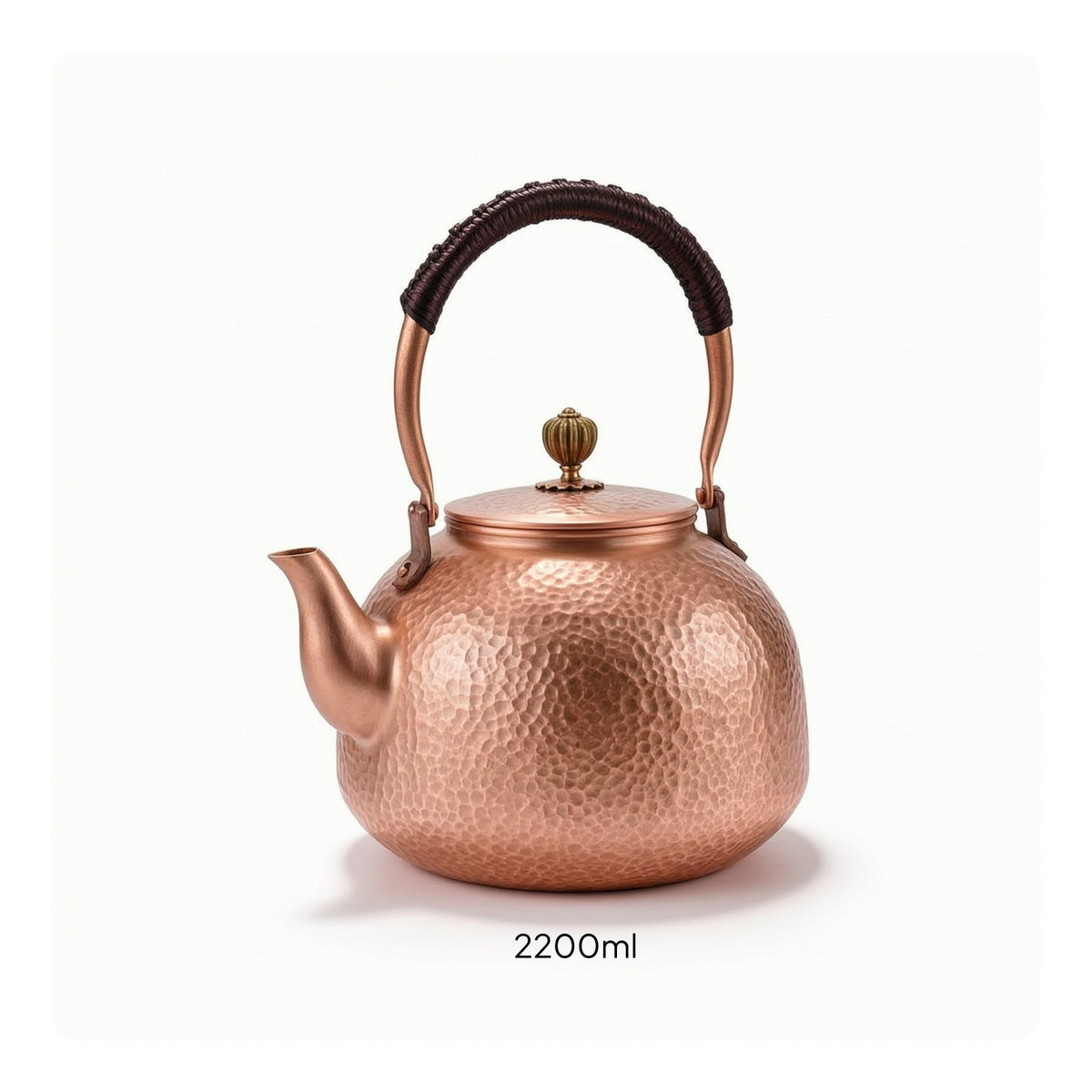 Small-Capacity Hammered Copper Teapot Vintage-Style Copper Teapot Compact Tea Kettle with Wrapped Handle for Artisan Collectors