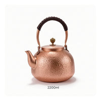 Small-Capacity Hammered Copper Teapot Vintage-Style Copper Teapot Compact Tea Kettle with Wrapped Handle for Artisan Collectors