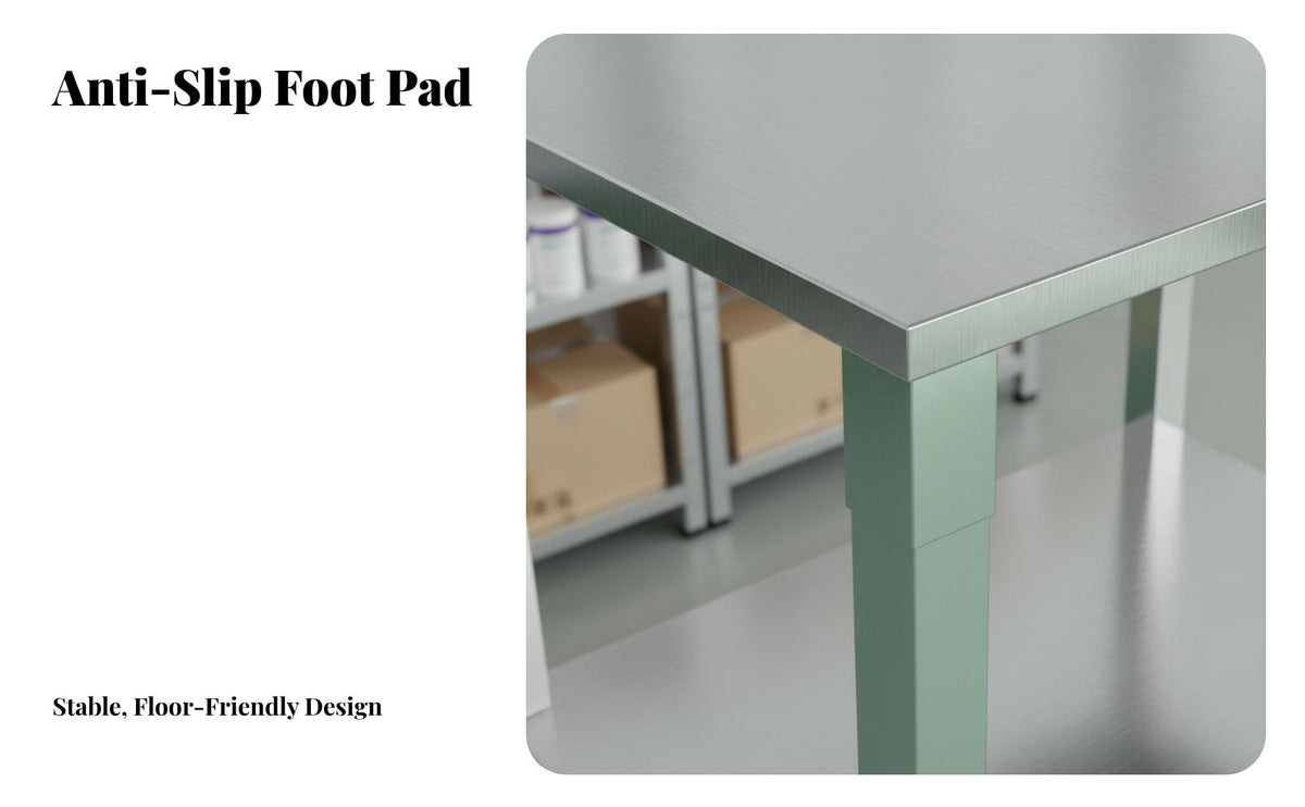 Long-Lasting Stainless Steel Workbench Thickened Tabletop Stainless Steel Work Table Easy to Clean Commercial Prep Table Sturdy and Stable for Restaurant Owners, Scientific Workspace Technicians, Scientific Workspace Oratory, Cafe, Cafeteria, Garage