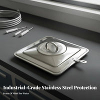 Stainless Metal Water Reservoir Cover Thickened Material Square Water Tank Lid Weather-Resistant Bulk Storage Container Lid for Outdoor, Warehouses