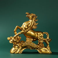 Ideal Gift Success Horse Ornament Premium Craftsmanship Chinese Design Resin Statue Finely Detailed Resin Horse Sculpture for Business Owners, Office, Living Room, Entryway