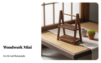 Miniature Wooden Furniture Rustic Japanese Design Dollhouse Scene Decoration Compact Size Dollhouse Scene Prop for Hobbyists, Collectors, Fairy Garden