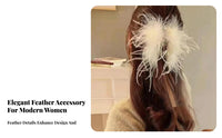 Feather Grip Fastener Updo Styling Large Hair Grip Feathery Jaw Fastener Elegant Design Feathery Hair Jaw Versatile