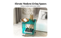 Modern Design Transparent C-Table Built-in Storage Nightstand Minimalist aesthetic Household Furniture Space-Saving for Apartment Dwellers, Interior Designers, Homeowners, Living Room, Bay opening Area, Small Spaces, Entryway