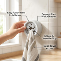 Sink and Countertop Kitchen Organizers with Single Hook, Wall Mounted Rag Holder Clip for Students