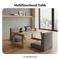 Space-Saving Foldable floor Table Japanese design Foldable floor surface Portable Floor Desk Multi-Functional for Apartment Dwellers, Families with Children, Bay alcove, Small Spaces, Dorm Room, Home Office