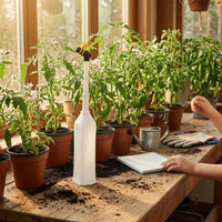 Handheld Vibrating Pollinator Long Stem Electric Plant Pollinator Pollination Brush White for Greenhouse, Indoor Crops