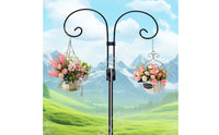 Shepherd's Hook Rust-Resistant Shepherds Hook Shepherd's Pole Sturdy Hanging Pole Black for Gardeners, Yard, Lawn