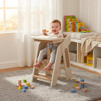 Grow Together High Chair Foldable Toddler Step Stool Multi-Use for Dining Room