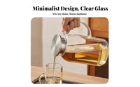 Heat Resistant Glass Pitcher with Lid Fridge Safe Glass Water Pitcher Easy to Clean for Hosts, Homeowners, Refrigerator, Dining Room, Office