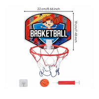 No-Drill Wall-Mounted Basketball Hoop Easy to Install Sports Toy Long-Lasting Materials for Children, Indoor