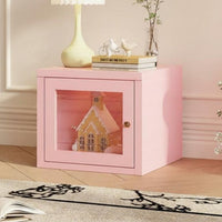 Glass Door Stackable Storage Cube Modular Design Stackable Display Cube Dust-Proof Bookshelf Space-Saving for Office Workers, Homeowners, Decor Enthusiasts, Living Room, Bedroom, Hallway