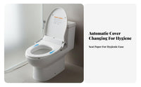 Contactless Less Operation Hygienic Toilet Seat Cover System Contactless-Costless Automatic Toilet Seat Cover Dispenser Waterproof IPX4 Bathroom Fixture Double Power Supply for Business Owners, Property Managers, Public Restrooms, Hospital