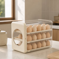 Egg Storage Box Clear Egg Organizer with Drawers Transparent for Kitchen