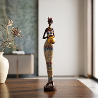 Figurine with Vessel Detailed Female Figurine Artistic for Living Room