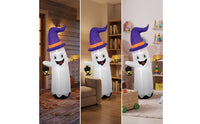 Outdoor Inflatable Ghost with Witch Hat Spooky Inflatable Ghost Festive Halloween Decor Easy for Yard, Lawn, Porch