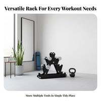 Space-Saving Design Dumbbell Rack Heavy-Duty Steel Construction Dumbbell Storage Rack Non-Slip Base 3-Tier Weight Holder Stable Load-Bearing for Home