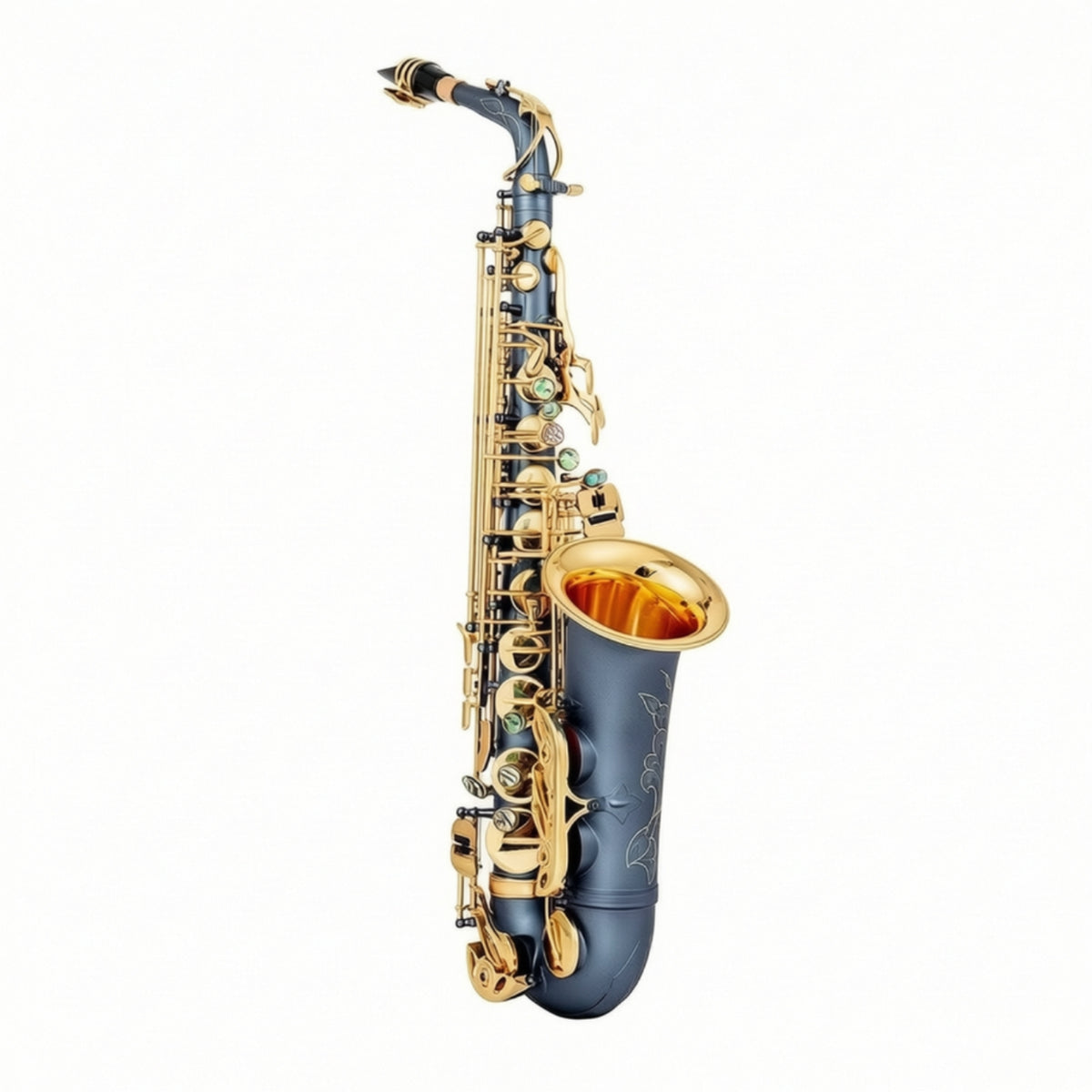 Saxophone Matte Sax Engraved Saxophone with Golden-Keyed for Students, Beginners, Performance, Rehearsal School Music Program
