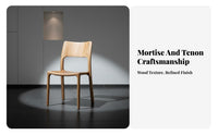 Mortise and Tenon Joinery Traditional Craft design Chair with Woven Seat sturdy Wood Construction Indoor Furniture Minimalist Design Wooden Armchair long-lasting Frame for Interior Designers, Homeowners, Readers, Dining Room, Restaurant, Home Office, book