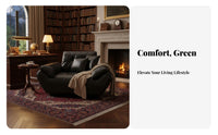 Black Retro Loveseat Oil Wax Leather Finish Sofa Plush paddinging Seating Furniture for Interior Designers, Office Managers, Reception Area, Lobby