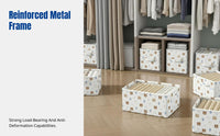 Wardrobe Layered Storage Box, Clothes Organizer, Foldable Sorting Bin Set, Wildlife Design
