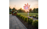 Solar Powered Garden Stake with Pinwheel Outdoor Solar Pinwheel Lights Weather-Resistant Garden Stake for Pathway