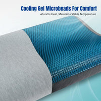 Gel Viscoelastic Foam Pillow, Bamboo Charcoal, Neck Support, Cervical Orthopedic, Breathable, Factory Wholesale