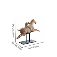 Leaping Horse Sculpture Detailed Sculpting Horse Statue on Stand Modern Interior Decor