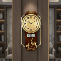 Vertical Wall Clock with Calendar Easy to Read Decorative Wall Clock Elegant Sleek for Entryway