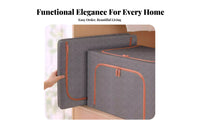 Large Capacity Collapsible Textile Box Foldable Design Collapsible Textile Cube Sturdy Handles Storage Bin Multi-Purpose for College Students, Homeowners, Bedroom, Living Room, On Shelves, Nursery