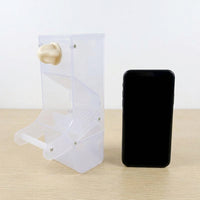 Transparent Acrylic Avian Feeders for Small Avian Species, Automatic Feeder with Perch, Anti-Scatter Design for Parakeet, Cockatiel and Lovebird