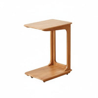Movable Design Rolling C-Shaped Table Space-Saving Household Furniture Multi-Functional Bottom Storage Shelf for Small Apartment Dwellers, Students, Remote Workers, Living Room, Bedroom, Home Office