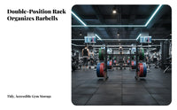 Mobile Barbell Plate Rack Portable with Wheels Plate and Bar Holder Space Saving Bar Storage Rack