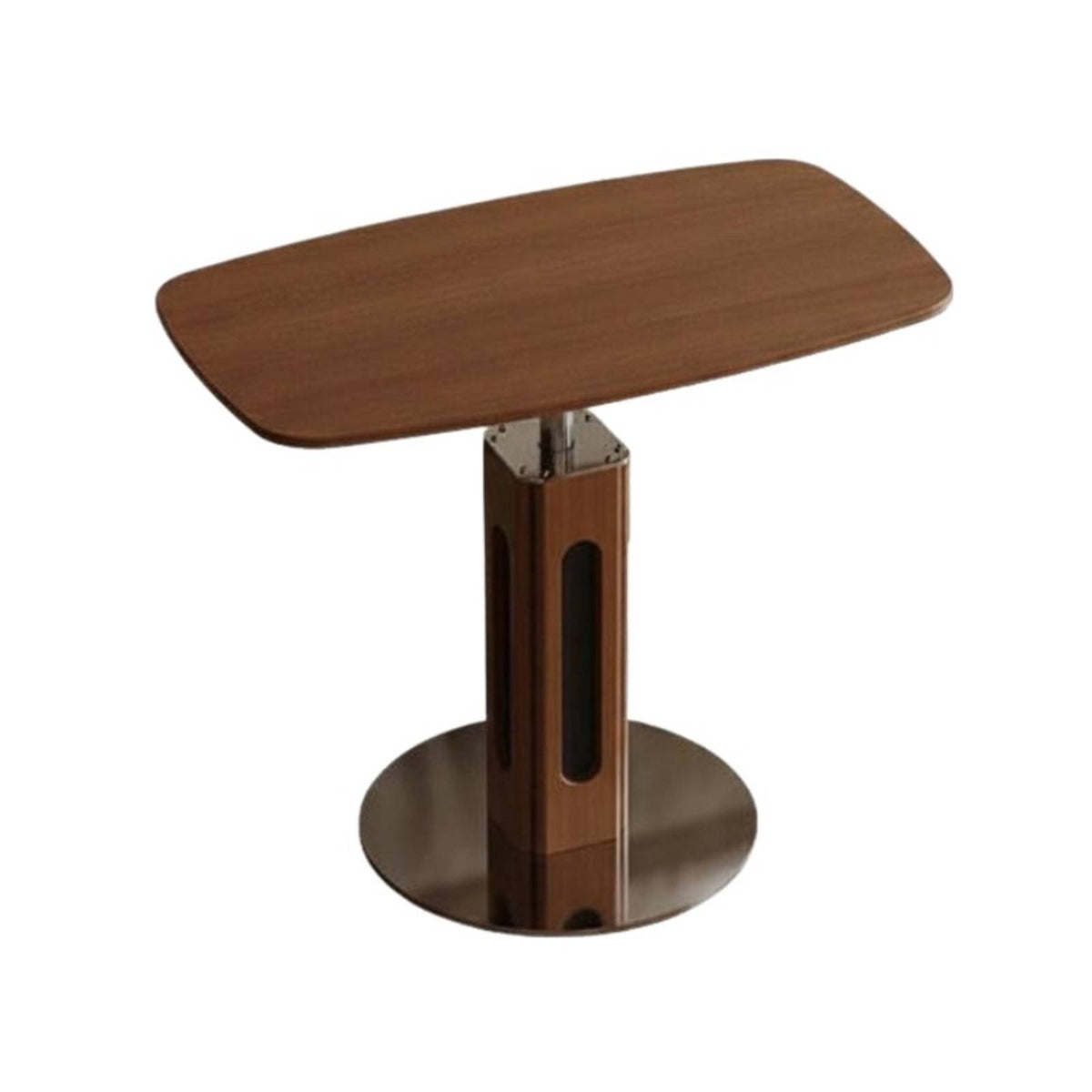 Slides Under Sofa Height-Adjustable C-Table Vintage themed Household Furniture Space-Saving Design Multi-Functional for Apartment Dwellers, Home Office Workers, Students, Living Room, Small areas, Bedroom