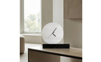 Decorative Clock with Marble Base Modern Geometric Table Clock Minimalist for Desk