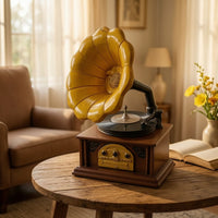 Miniature Gramophone with Sound Amplifier Nostalgic Phonograph Music Player