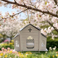 Solar Hanging Bird Feeder with Illuminated Bird Feeder Weatherproof Garden Decor for Patio