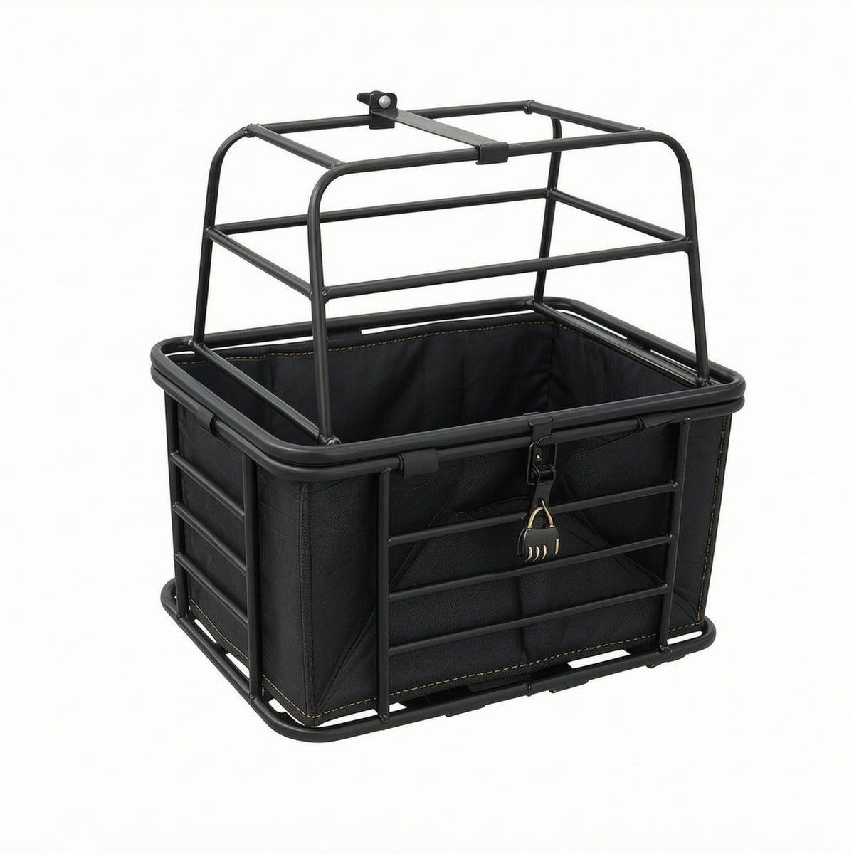 Metal Pet Enclosure Basket Latch Front Pet Transport Black