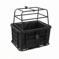 Metal Pet Enclosure Basket Latch Front Pet Transport Black