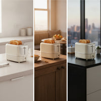 Easy-Clean Two-Slot Toaster Compact Toaster with Crumb Tray Countertop Defrost Automatic for Breakfast
